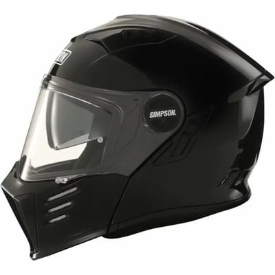 Simpson Darksome Zwart Metaal ECE22.06 Systeemhelm - Helm