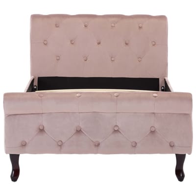 vidaXL - Bedframe - fluweel - roze - 90x200 - cm