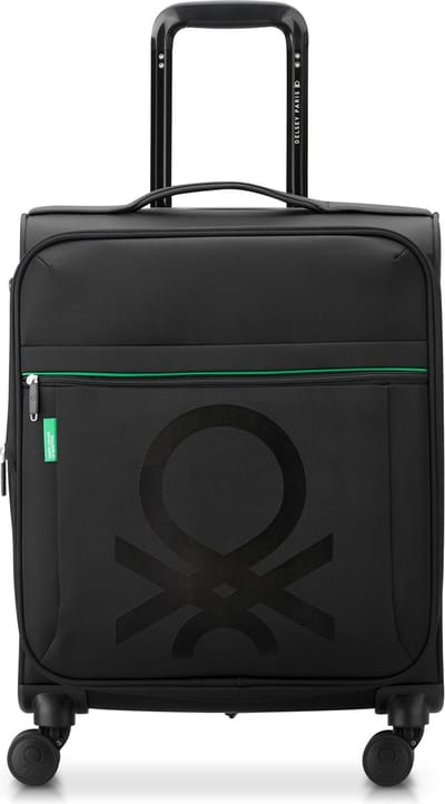 Delsey Paris x United Colors of Benetton - Color Block - 55 cm Vergrootbare Handbagagekoffer - Zwart