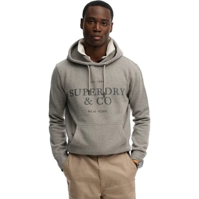 Superdry 1954 Company Relaxed Hoodie Dark Grey Grootte: L