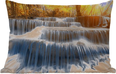 Buitenkussens - Tuin - Waterval - Natuur - Bomen - Herfst - Landschap - 50x30 cm