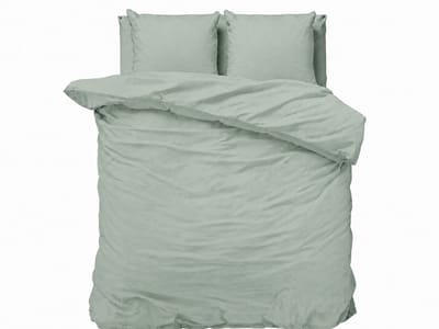 Decoware Dekbedovertrek Uni 200x220 cm - Groen - Katoen - Met Kussenslopen - Tweepersoons