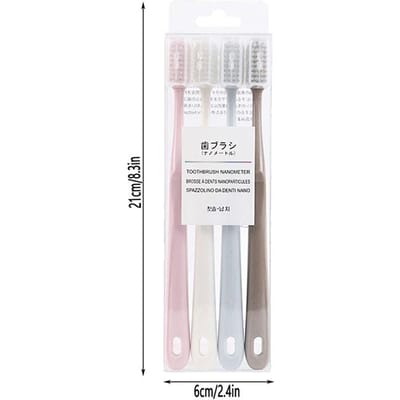 4 stuks/set Tandenborstels Voor Volwassenen Handmatige Reis Tandenborstel Set Meerkleurig Reis Toiletartikelen Tandreiniging Mondverzorging 4pcs white