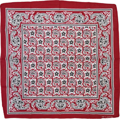 Fako Fashion - Bandana - Hoofddoek - Mondbescherming - Zakdoek - Sjaal - Paisley Print - 53x53cm - Patroon 2 - Rood
