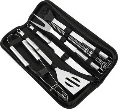 *** Ontdek de ultieme Grill Set: BBQ en outdoor koken in stijl met deze 10-delige RVS set - Bakken Keuken Camping Outdoor - van Heble® ***