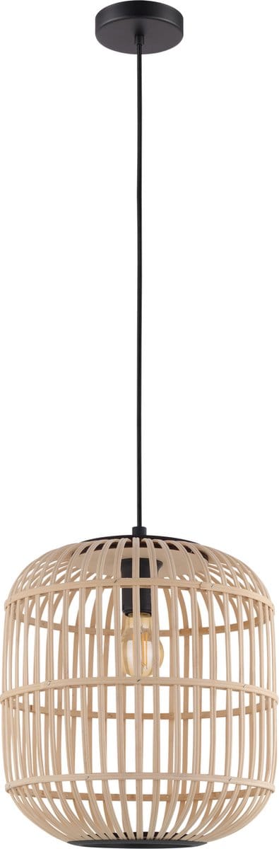 EGLO Bordesley Hanglamp - E27 - Ø 35 cm - bamboe, rotan - Zwart, bruin