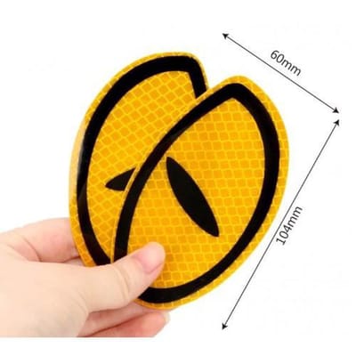 Auto Reflecterende Sticker , Waarschuwing Tape, Reflecterende Strips,  Veiligheid Mark,   Deur en bumper Sticker - set van 2 - oranje / geel