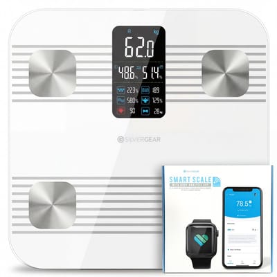 Silvergear Weegschaal Personenweegschaal Premium - Weegschaal met Lichaamsanalyse 18x - Slimme Scale