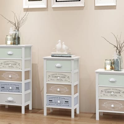 vidaXL - Franse - opslagkast - met - 4 - lades - hout