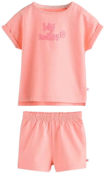 Next - Meisjes - 2-delige set van babytop met korte mouwen en short - Roze