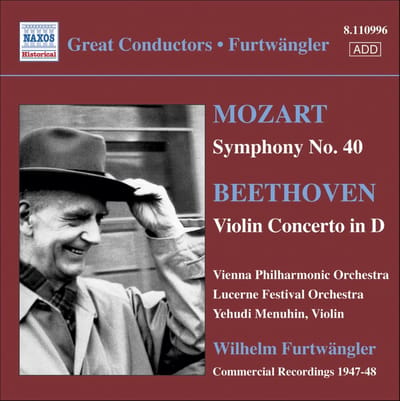 Yehudi Menuhin, Vienna Philharmonic Orchestra, Wilhelm Furtwängler - Mozart: Symphony No.40 | Beethoven: Violin Concerto In D (CD) (Remastered)