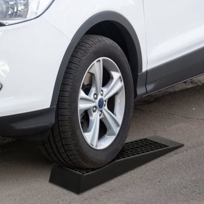 Opritplaten Drempeloprit 2‑Set, Rubberachtige PP‑opritten 70x20x8cm zwart voor auto’s en rolstoelen