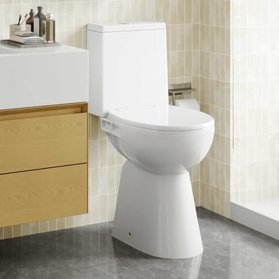 Vidaxl Cuvette de WC sans bride, 7 cm supplémentaires, Fermeture douce, Céramique, Blanche