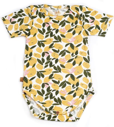 Frogs and Dogs - kraamcadeau / baby - Lemon - romper - maat 74