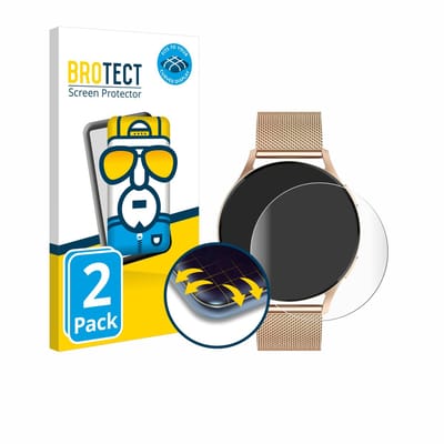 BROTECT - Screenprotector voor Levowatch Edgy 1.43" - Folie Beschermfolie transparant volledig dekking - 2 Stuks