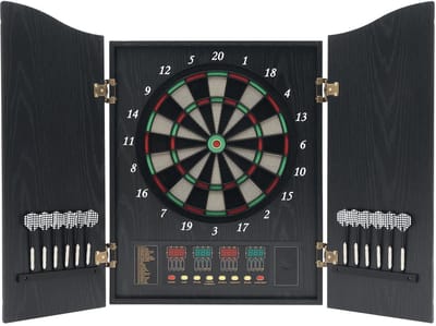 Velori Elektronisch Dartbord met Kast - Softtip Dartbord - Automatische Puntentelling - 27 Spellen - 243 Variaties - 12 Darts - 16 Spelers