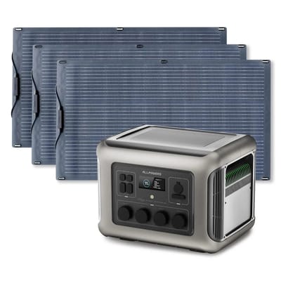 ALLPOWERS Zonnegeneratorset 2500W (R2500-V2 + SF100 100W flexibel zonnepaneel) - R2500-V2 + 3 stuks SF100 zonnepaneel 100W