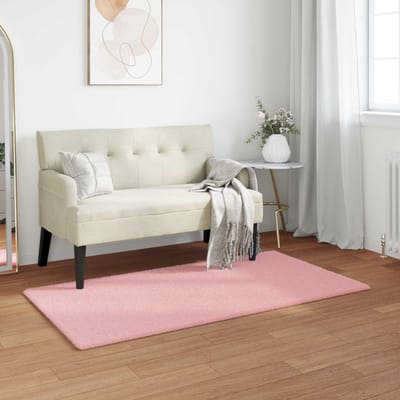 vidaXL - Antislip - vloerkleed - van - imitatie - konijnenbont - OLITE - Roze