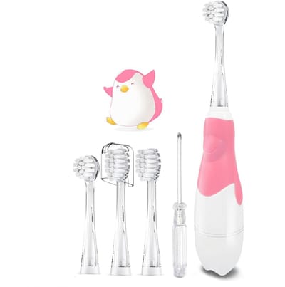 SNJY® Elektrische Tandenborstel Kind - Kindertandenborstel - Tandenborstel Baby - 0-3 Jaar - Roze