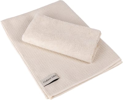 Clean Dry streeploos schoonmaakdoeken set beige