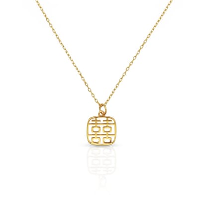 Schitterende 18K Gold Plated Zilveren Halsketting met Chinese Hanger