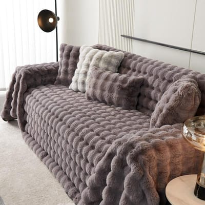 Frans Konijn Pluche Bankhanddoek Winter Verdikt Bubble Velvet Bankhoes Deken Effen Kleur Pluche Bankhoes 180*130cm