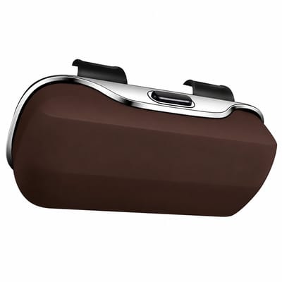 VHV Zonnebrilhouder voor zonneklep - Zonnebrilhouder voor bevestiging aan de zonneklep - Krasbestendige zonnebrilhouder - Opbergaccessoire voor in de auto -18.5*8.1*6.5cm- Bruin