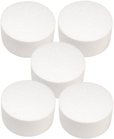 5x Piepschuim schijven 15 cm breed en 7 cm dik - hobby figuren artikelen