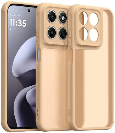 Hoesje geschikt voor Motorola Moto G87/G77/G76 - Phonesta AirFrost Semi-Transparante Back Cover - Mat Sandstone Beige