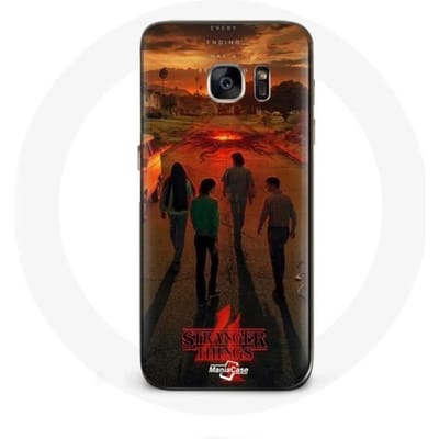 Coque pour Samsung Galaxy S7 Stranger Things Saison 4 Affiche Art Equipages de la Nouvelle Théorie