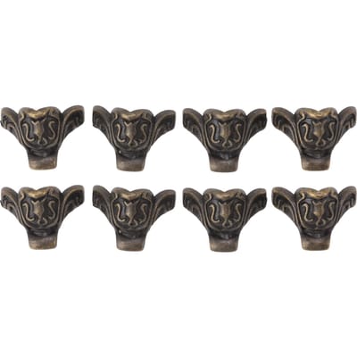 8 pièces Quincaillerie de Boîte à Bijoux Pieds Bronze Alliage de Zinc Pieds Décoratifs Protecteurs d'Angle Pieds pour Boîtes Petits Meubles