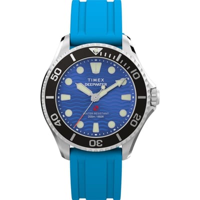 Timex Deep Water Meridian TW2Y40400 Horloge - Kunststof - Blauw - Ø 38 mm