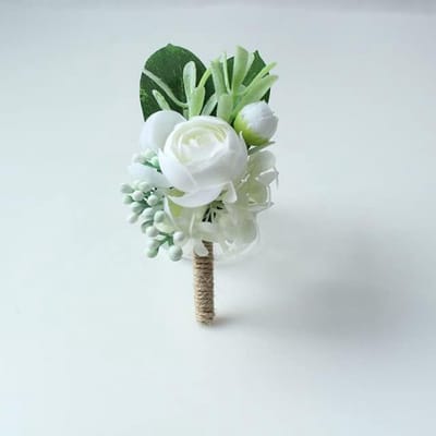 Zijden Rozen Set - Bruiloft Bloemen - Feestelijke Decoratie - Handgemaakte Kwaliteit - 2 Stuks - Wit