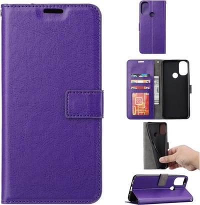 LuxeBass Hoesje geschikt voor Motorola Moto G82 5G - Boekhoesje - Paars - Portemonneehoesje gsm hoesje - telefoonhoes - telefoonhoesjes