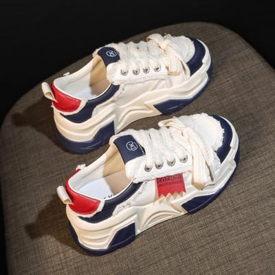 Kleine Binnenhoogte Verhoging Damesschoenen Papa Schoenen Lente Nieuwe Platform Witte Schoenen Lichtgewicht Casual Sportschoenen Tide 39 white