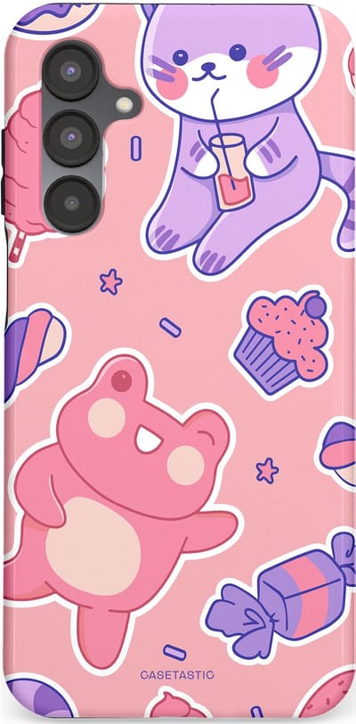Casetastic hoesje geschikt voor Samsung Galaxy A16 - Dubbellaagse bescherming - Snoepvriendjes - Fashion Case - Lichtroze Lavendel Koraal