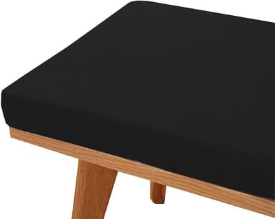 Bankkussen - Zitkussen - Buiten Zitten - Antislip bandjes - 137x50 cm - Zwart