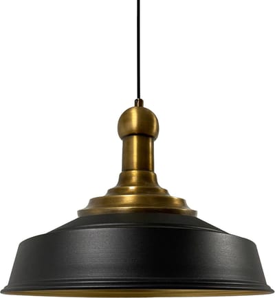 Bamyum Asletl Long-Knob Hanglamp Industrieel Vintage Ø40 cm, Zwart Metaal Lamp