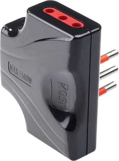Drievoudige Extra Platte Adapter 10/16A Zwart