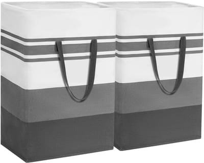 Dailygoods- Wasmand Opvouwbaar 75 Liter - 2 Stuks - Smalle Wasmand - Opbergmand - Wasverzamelaar - 60 x 40 x 34 cm - Wasbak