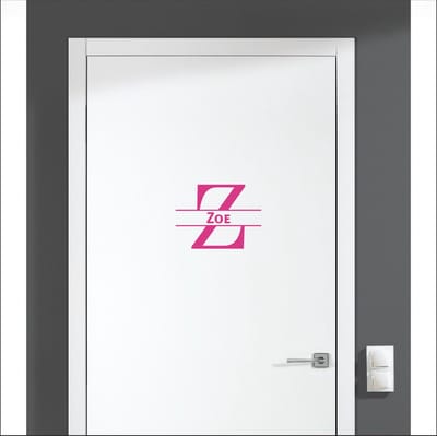 Deursticker Met Naam -  Zoe - Roze