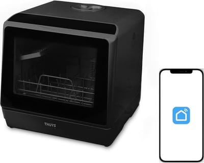 Luxe Mini Vaatwasser – Vrijstaande Kleine Vaatwasser – Met App – Met Waterreservoir – Modern Design – Zwart