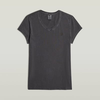 G-STAR Overdyed eyben slim v t 2.0 wmn Dames Top - dk black gd