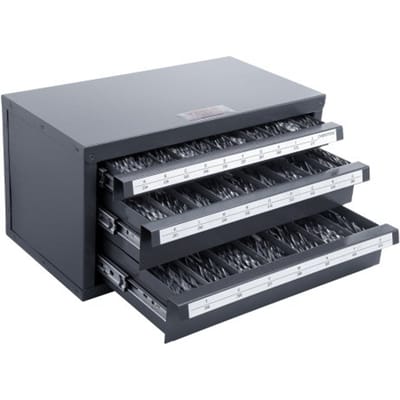 VEVOR Boorbit Dispenser Kast, Boorbit Organizer Kast met Drie Laden voor A tot Z, Stalen Boorbit Dispenser Organizer Kast met Labels, Stapelbare Boorbit Dispenser Opslag
