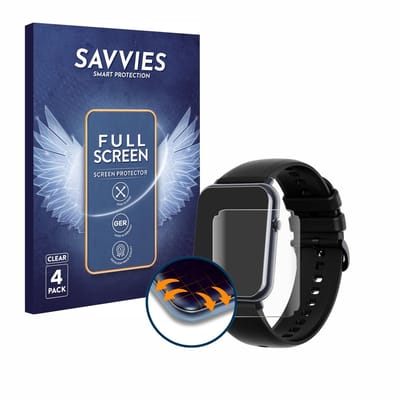 Savvies - Screenprotector voor Mutoy Smartwatch 1.69" - Folie Beschermfolie transparant volledig dekking 4 Stuks