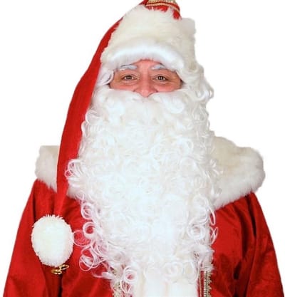 Faram Party Kerstman pruik en baard - wit - volwassenen - synthetisch - kerstman accessoires