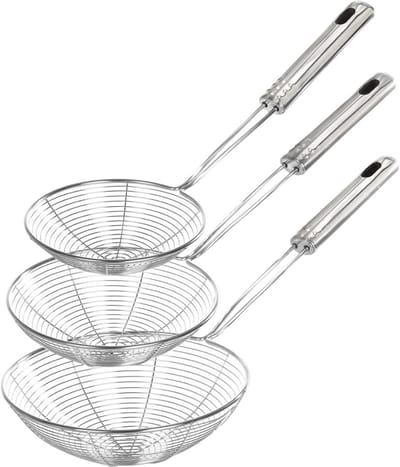Zylo® Frituurschep - Schuimspaan - Frietschep - Zilver - 38cm x 16cm x 5cm
