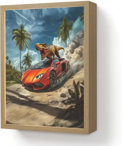 Nachtlampje 30x40 cm - Kinder lamp - Sportauto - Rood - Dino - Tafellamp kinderkamer draadloos - Slaapkamer lampje - Bedlamp kinderen - Kinderlampje - Wandlamp babykamer - Nachtlampjes