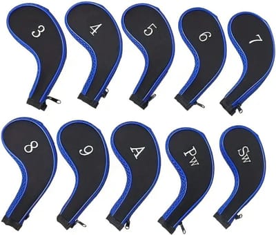 Livano Golfclub Headcover - Covers - Beschermers - Golfset - Blauw - 10 Stuks