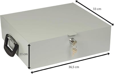 Document Storage Cassette A4 met Beveiligingsslot en Handgreep - Lichtgrijs